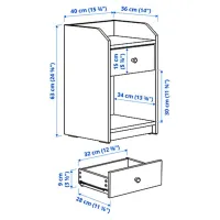 Noptiere Ikea Hauga 63 x 40 x 36 / PAL / Gray photo 5