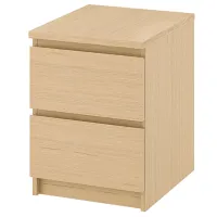 Noptiere Ikea Malm 2 55 x 40 x 48 / PAL / Lemn natural