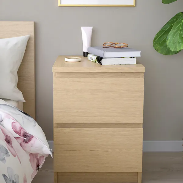 Noptiere Ikea Malm 2 55 x 40 x 48 / PAL / Lemn natural photo 2 Noptiere Ikea Malm 2 55 x 40 x 48 / PAL / Lemn natural photo 2
