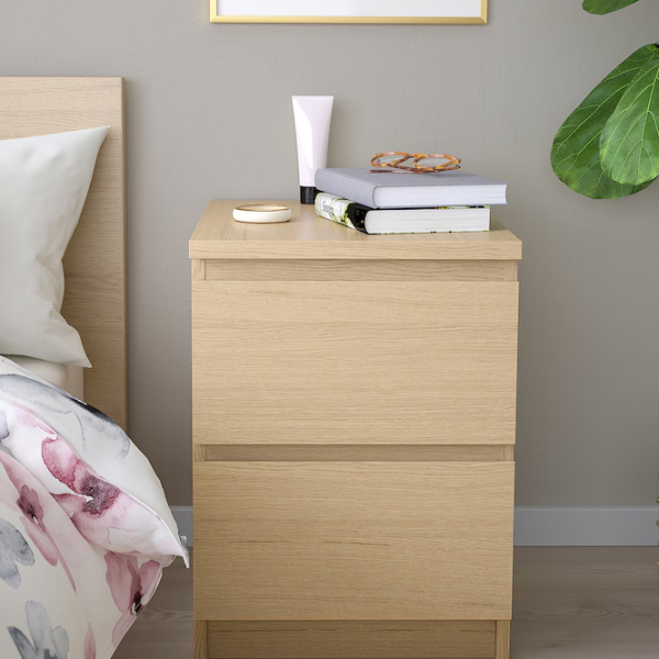 Noptiere Ikea Malm 2 55 x 40 x 48 / PAL / Lemn natural photo 2 Noptiere Ikea Malm 2 55 x 40 x 48 / PAL / Lemn natural photo 2