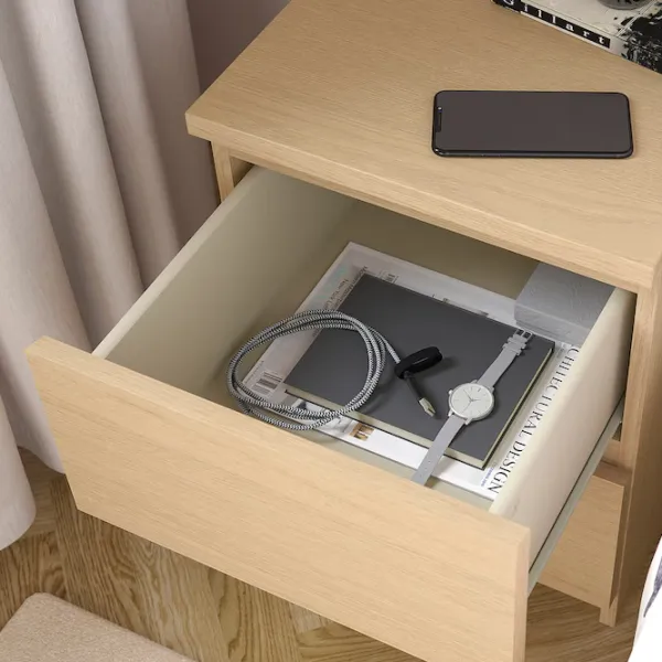 Noptiere Ikea Malm 2 55 x 40 x 48 / PAL / Lemn natural photo 3 Noptiere Ikea Malm 2 55 x 40 x 48 / PAL / Lemn natural photo 3