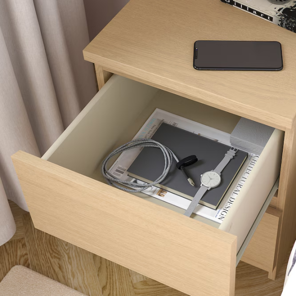 Noptiere Ikea Malm 2 55 x 40 x 48 / PAL / Lemn natural photo 3 Noptiere Ikea Malm 2 55 x 40 x 48 / PAL / Lemn natural photo 3