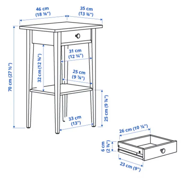 Noptiere Ikea Hemnes 70 x 46 x 35 / PAL / Yellow photo 5