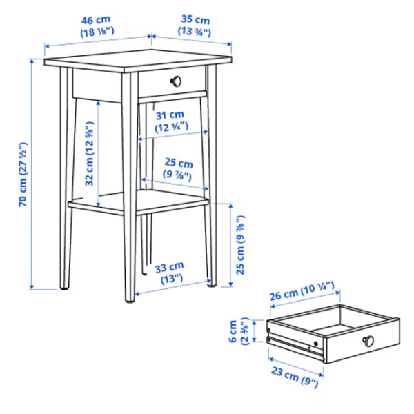 Noptiere Ikea Hemnes 70 x 46 x 35 / PAL / Yellow photo 5