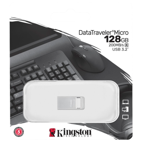 Kingston DataTravaler Micro 128 ГБ Серебряный photo 3