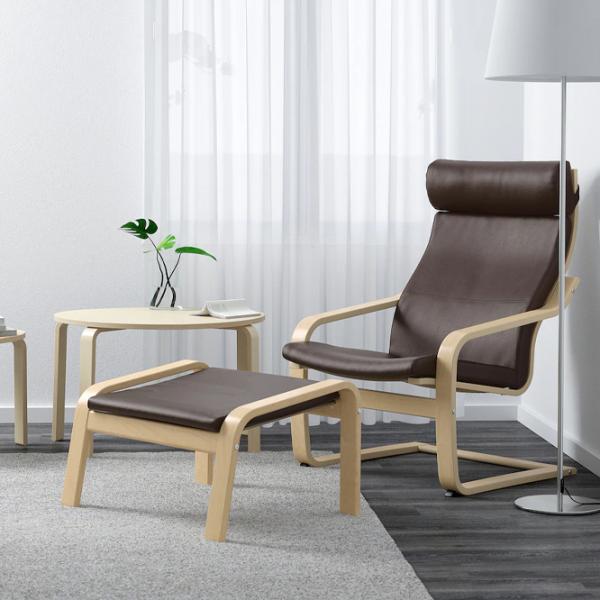 Пуф Ikea Poang Коричневый / Кожа  photo 3 Пуф Ikea Poang Коричневый / Кожа  photo 3