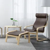 Fotoliu moale Ikea Poang Brown / Piele photo 3