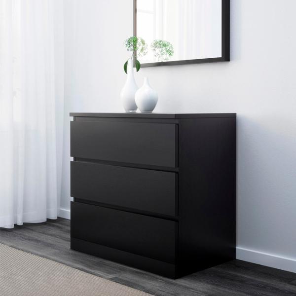 Комод Ikea Malm 78 x 80 x 48см / МДФ / Черно-коричневый photo 5