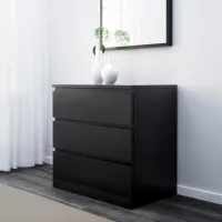 Комод Ikea Malm 78 x 80 x 48см / МДФ / Черно-коричневый photo 5