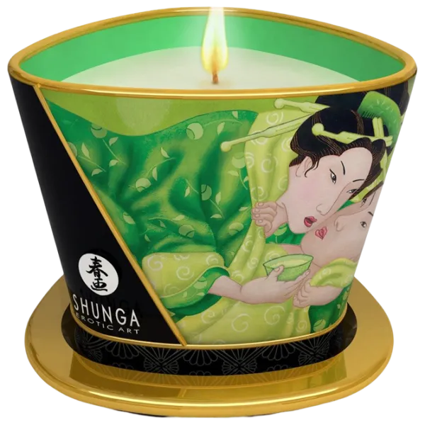 Массажная свеча Shunga Massage Candle 0.17л/ Зеленый Чай/ Белый photo 1 Массажная свеча Shunga Massage Candle 0.17л/ Зеленый Чай/ Белый photo 1