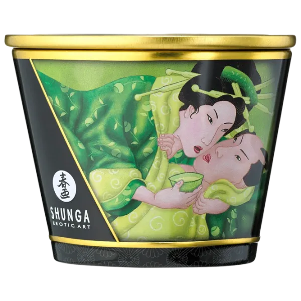 Массажная свеча Shunga Massage Candle 0.17л/ Зеленый Чай/ Белый photo 3 Массажная свеча Shunga Massage Candle 0.17л/ Зеленый Чай/ Белый photo 3
