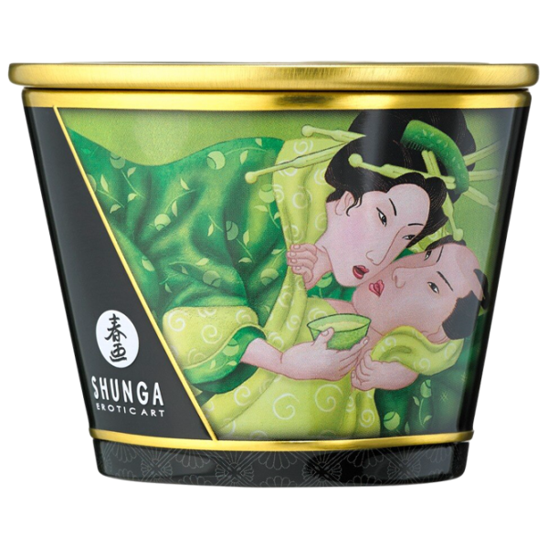 Массажная свеча Shunga Massage Candle 0.17л/ Зеленый Чай/ Белый photo 3 Массажная свеча Shunga Massage Candle 0.17л/ Зеленый Чай/ Белый photo 3