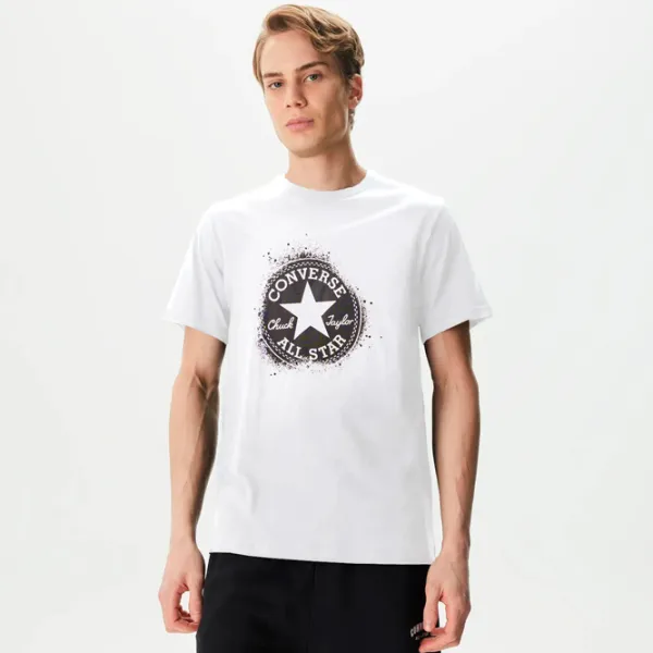 Tricou pentru bărbați Converse Chuck Distort Spray Paint 100% bumbac / White photo 4