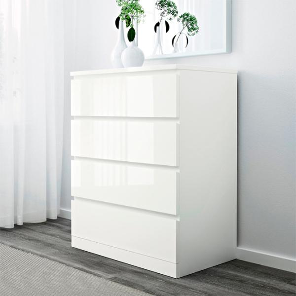 Comodă Ikea Malm 100 x 80 x 48 / MDF / Alb photo 2
