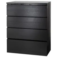 Комод Ikea Malm 100 x 80 x 48см / МДФ / Черно-коричневый