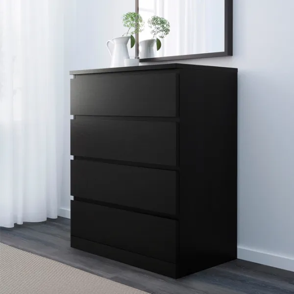 Комод Ikea Malm 100 x 80 x 48см / МДФ / Черно-коричневый photo 3