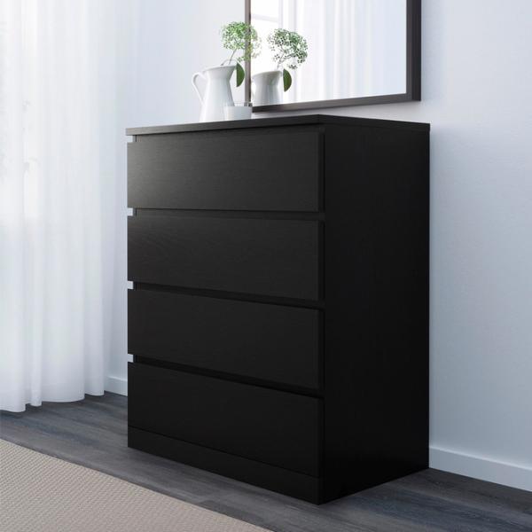 Комод Ikea Malm 100 x 80 x 48см / МДФ / Черно-коричневый photo 3
