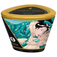 Lumânare de masaj Shunga Massage Candle 0.17l/ Florile insulei/ White photo 2