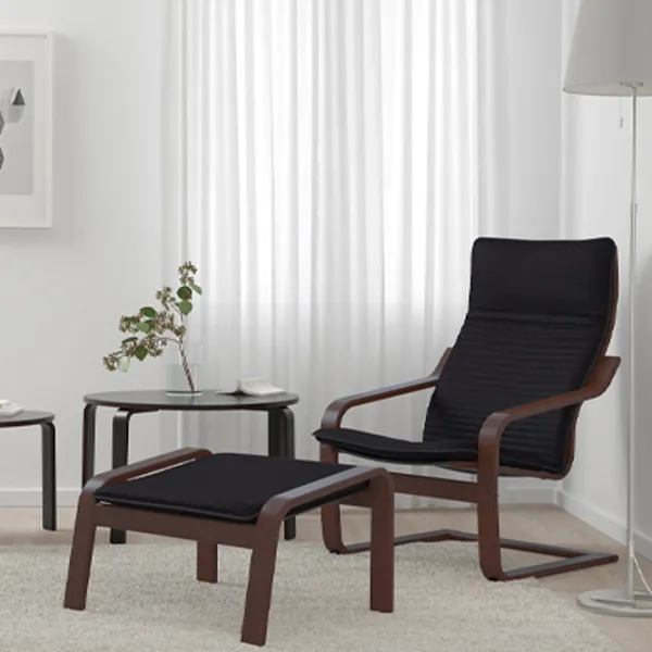 Fotoliu moale Ikea Poang Dark Gray / Stofă  photo 3