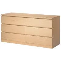 Комод Ikea Malm 78 x 160 x 48см / МДФ / Дуб белый