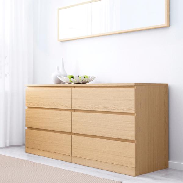 Комод Ikea Malm 78 x 160 x 48см / МДФ / Дуб белый photo 2 Комод Ikea Malm 78 x 160 x 48см / МДФ / Дуб белый photo 2