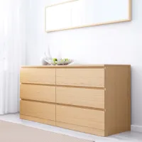 Comodă Ikea Malm 78 x 160 x 48 / MDF / Stejar alb photo 2
