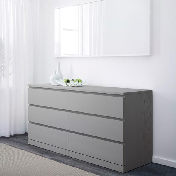 Comodă Ikea Malm 78 x 160 x 48 / MDF / Gray photo 2