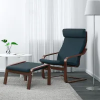 Fotoliu moale Ikea Poang Dark Blue / Stofă photo 3
