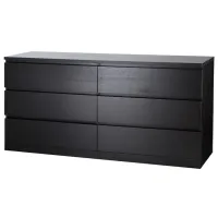 Комод Ikea Malm 78 x 160 x 48см / МДФ / Черно-коричневый