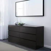 Comodă Ikea Malm 78 x 160 x 48 / MDF / Negru-maro photo 2