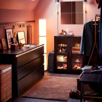 Comodă Ikea Malm 78 x 160 x 48 / MDF / Negru-maro photo 5