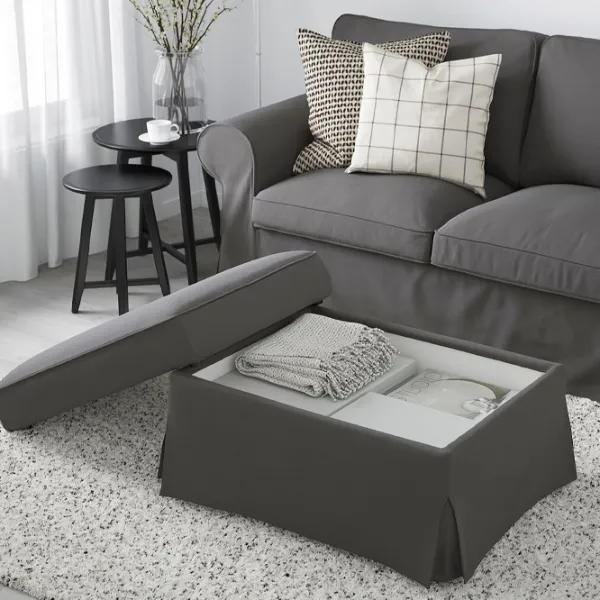 Пуф Ikea Ektorp Тёмно-серый / Ткань  photo 2 Пуф Ikea Ektorp Тёмно-серый / Ткань  photo 2