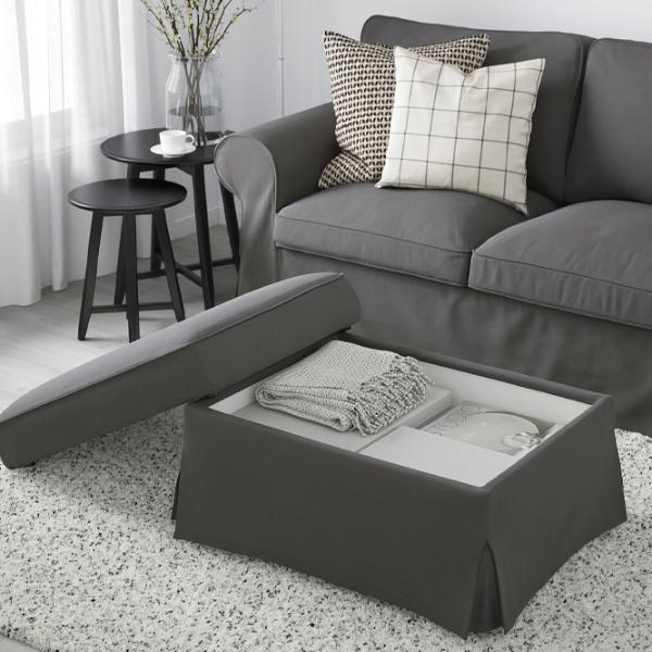 Пуф Ikea Ektorp Тёмно-серый / Ткань  photo 2 Пуф Ikea Ektorp Тёмно-серый / Ткань  photo 2