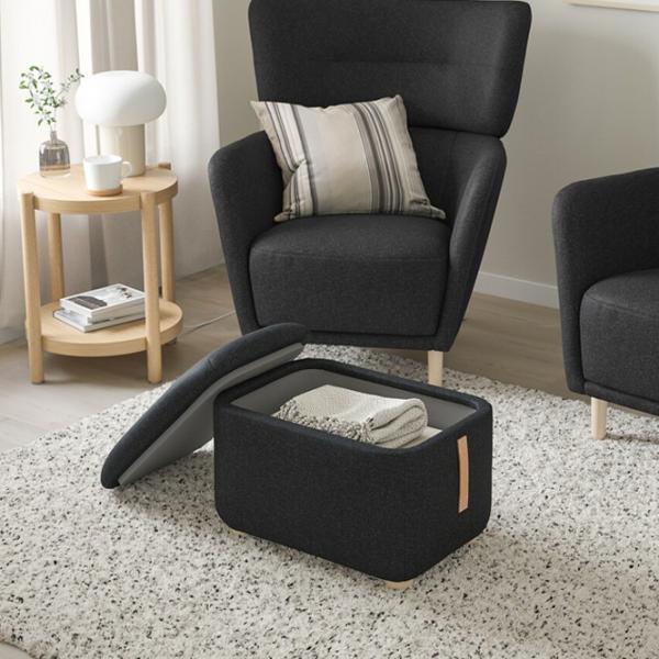 Пуф Ikea Oskarshamn Черный / Ткань  photo 2 Пуф Ikea Oskarshamn Черный / Ткань  photo 2