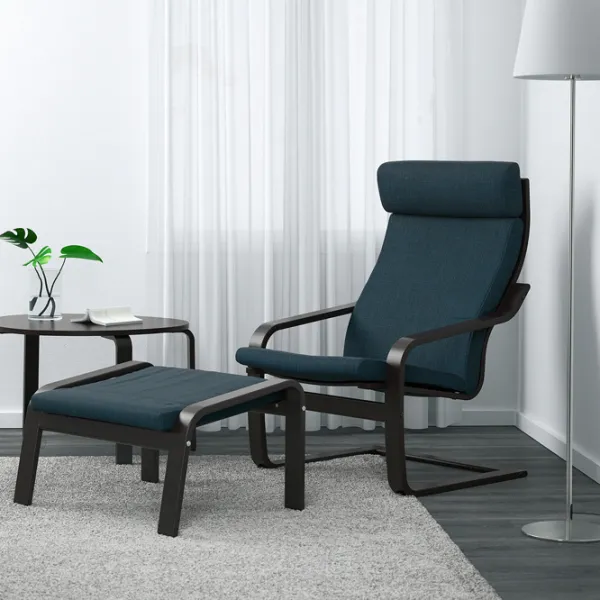 Fotoliu moale Ikea Poang Dark Blue / Stofă  photo 3