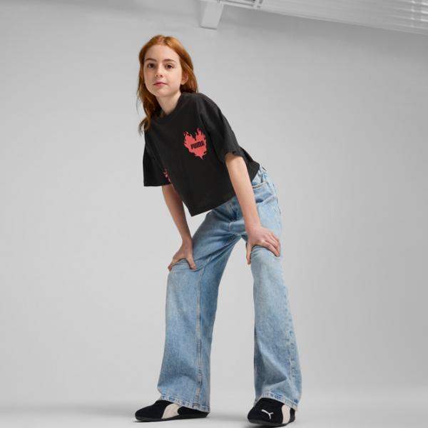 Футболка для девочек Puma Ess Graphic Short Length  / Черный photo 4 Футболка для девочек Puma Ess Graphic Short Length  / Черный photo 4