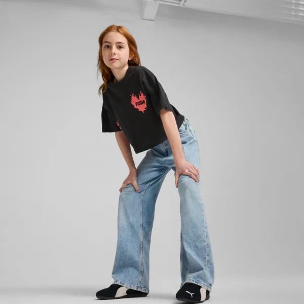 Футболка для девочек Puma Ess Graphic Short Length  / Черный photo 5 Футболка для девочек Puma Ess Graphic Short Length  / Черный photo 5
