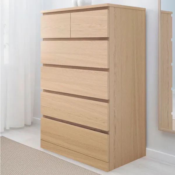 Комод Ikea Malm 123 x 80 x 48см / МДФ / Дуб белый photo 2