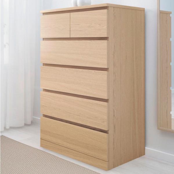 Комод Ikea Malm 123 x 80 x 48см / МДФ / Дуб белый photo 2