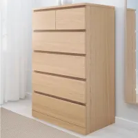 Comodă Ikea Malm 123 x 80 x 48 / MDF / Stejar alb photo 2