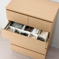 Comodă Ikea Malm 123 x 80 x 48 / MDF / Stejar alb photo 3