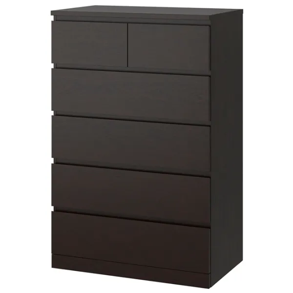Comodă Ikea Malm 123 x 80 x 48 / MDF / Negru-maro photo 1
