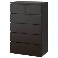 Comodă Ikea Malm 123 x 80 x 48 / MDF / Negru-maro