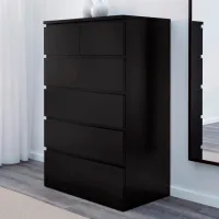 Comodă Ikea Malm 123 x 80 x 48 / MDF / Negru-maro photo 4