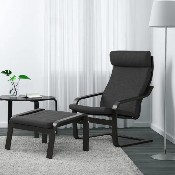 Fotoliu moale Ikea Poang Anthracite / Stofă  photo 2