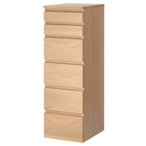 Комод Ikea Malm 123 x 40 x 48.5см / МДФ / Дуб белый photo 1
