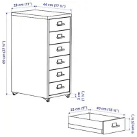 Комод Ikea Helmer 69 x 28 x 44см / МДФ / Белый photo 2