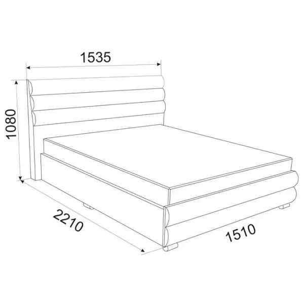 Кровать Ambianta KOSMO 140 x 200 см / ЛДСП / Бежевый photo 3