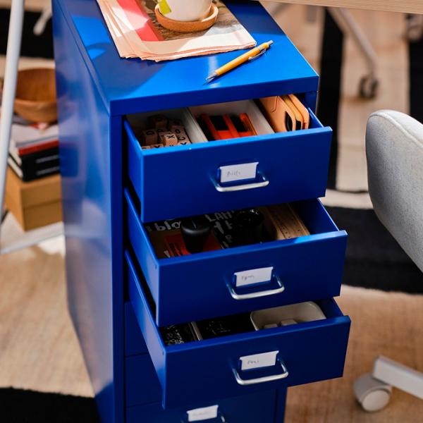 Comodă Ikea Helmer 69 x 28 x 44 / MDF / Blue photo 4