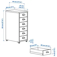 Comodă Ikea Helmer 69 x 28 x 44 / MDF / Blue photo 8